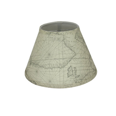 Abat-jour empire gris en coton 