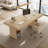 63"/71" Rectangular Dining Table with Storage, Large Wooden Kitchen Table for 6, Oak-527828847