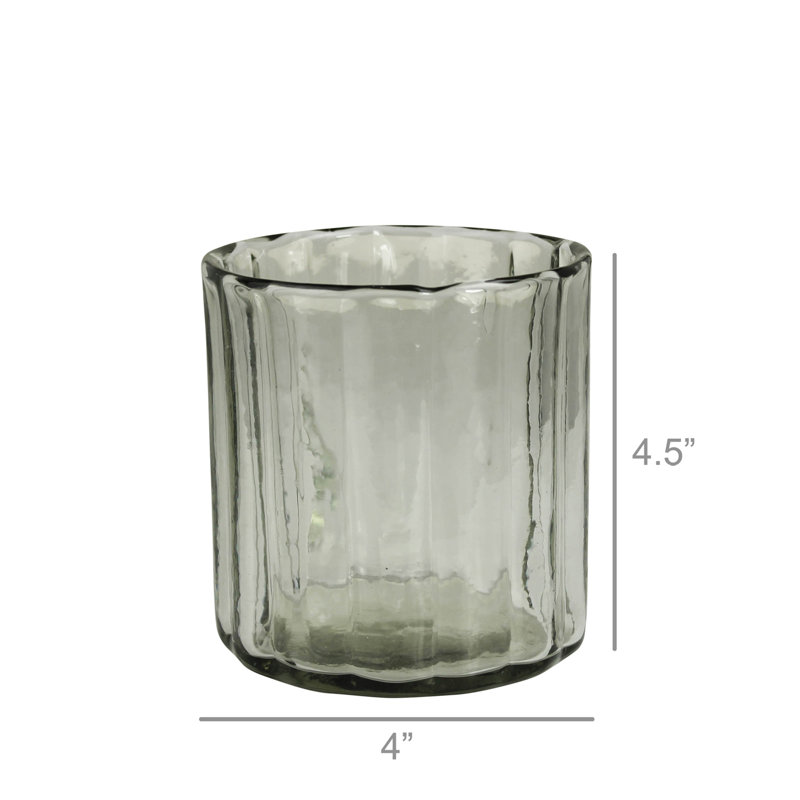 Vase de table en verre gris, H 4,5 po x l 4 po x P 4 po