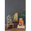  Ensemble de 3 figurines de maison en céramique H 10 "