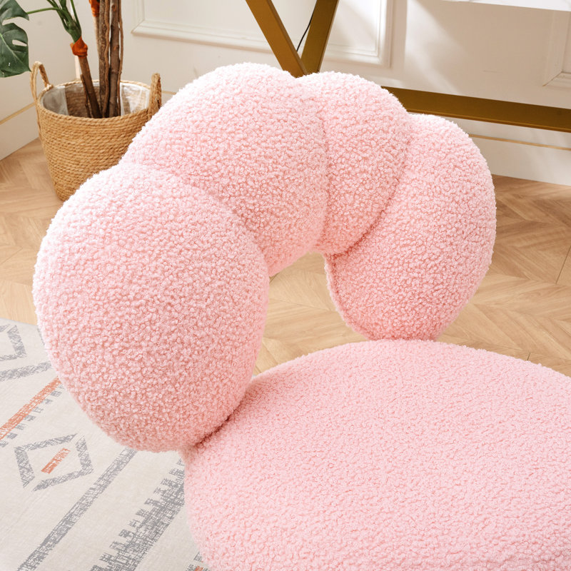 Chaise de bureau pivotante à hauteur ajustable recouverte de tissu - Rose 360 Relaxing For Home, Rose