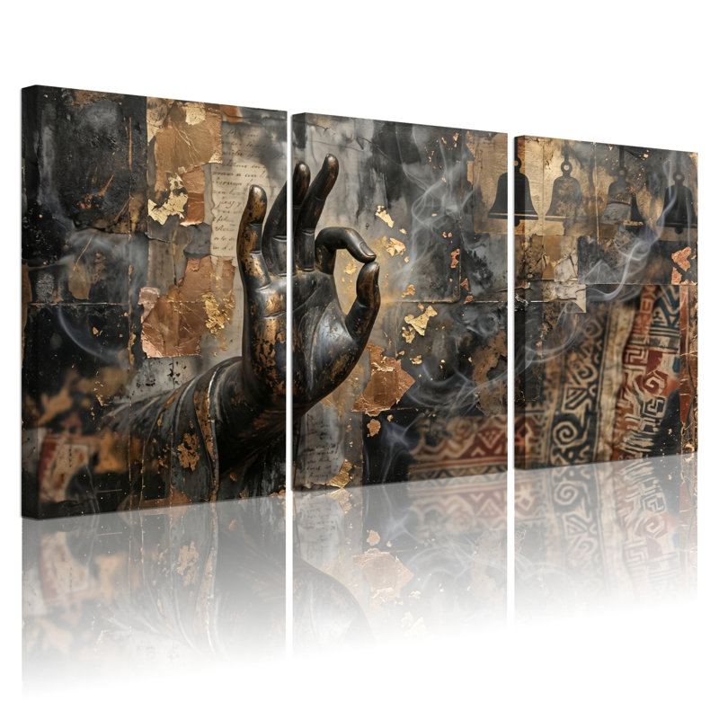Ensemble de 3 tableaux sur toile « Mystic Hand Art » pour la décoration du salon, de la chambre et de la maison., 1624