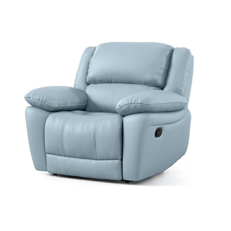 38.4" W Transitional Recliner Chair, Powder Blue, Powder Blue