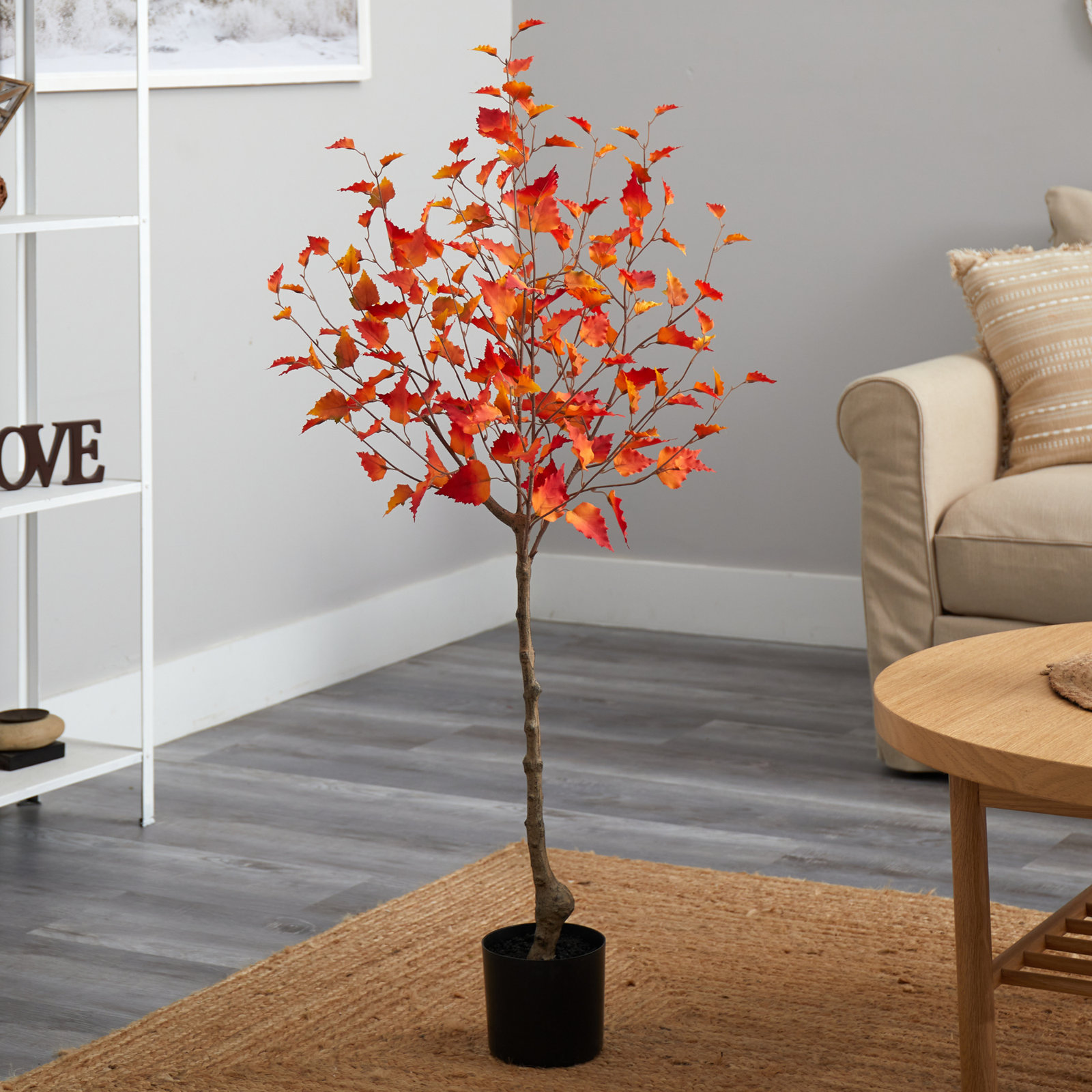 48'' Faux Birch Tree in Pot Liner