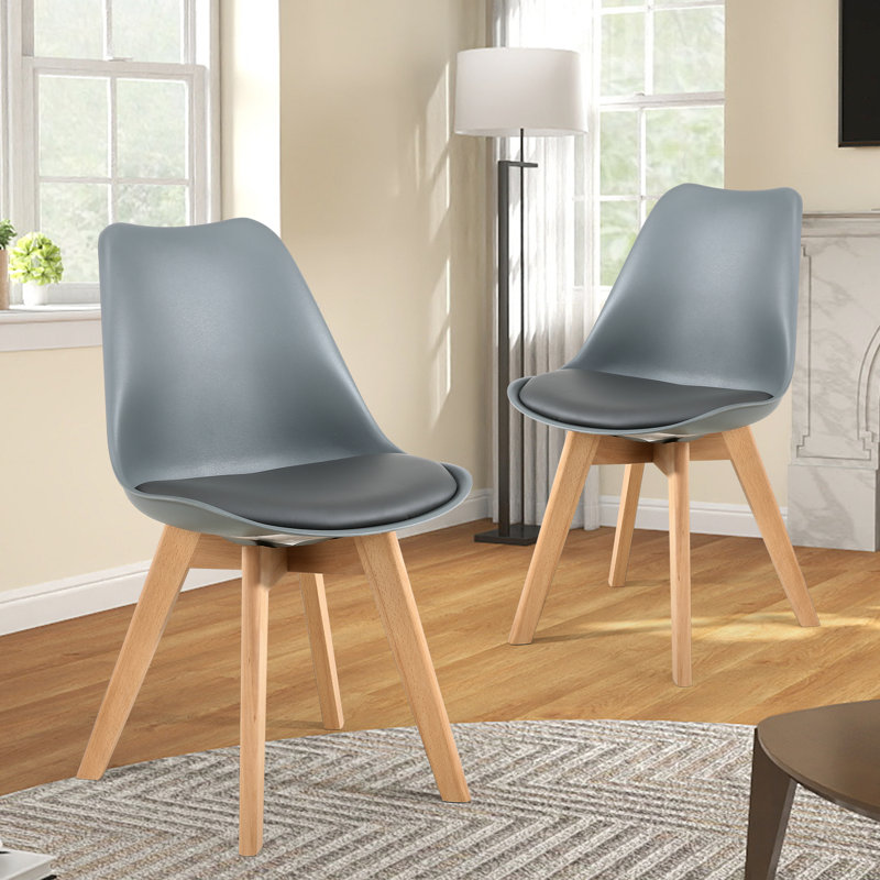 Pascal 19'' H Faux Leather Upholstered Side Chair, Gray