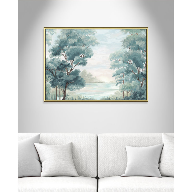 LeeRoy - Peinture encadrée, H 30,75 po x l 42,75 po P 0,87 po, Encadrement doré