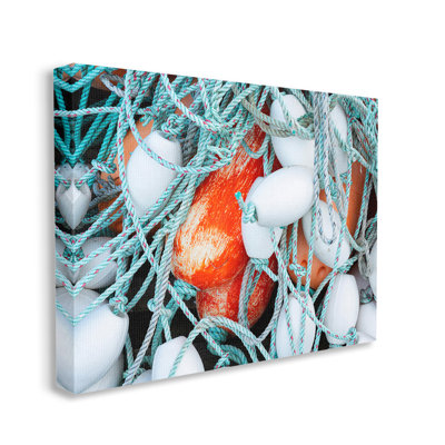 " Fishing Lines & Bobbers Wrapped Canvas " by Richard Wong