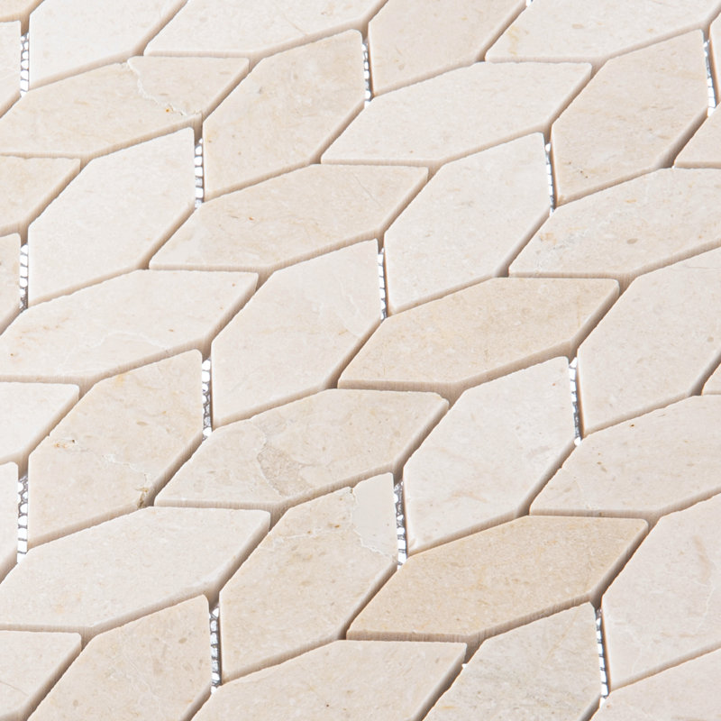 Channing 1 in. x 2.5 in. Honeycomb Polished Stone Tile, Latte Elongated He