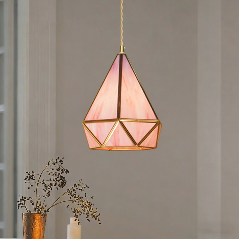 Mini-plafonnier en laiton 1 lumière H 37 po Modern