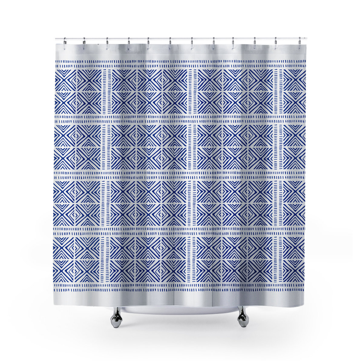 Thora Tribal Shower Curtain, ThoraTribal Navy Blue