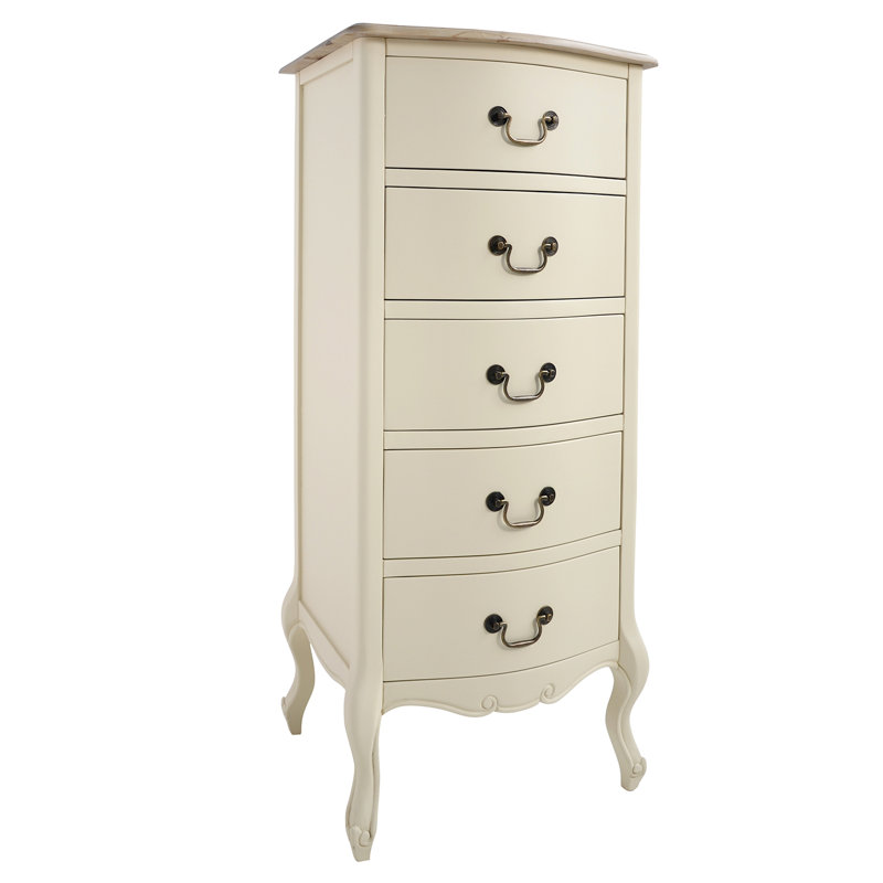 Lemaire Solid Wood 53cm W 5 - Drawer Chest of Drawers, Champagne