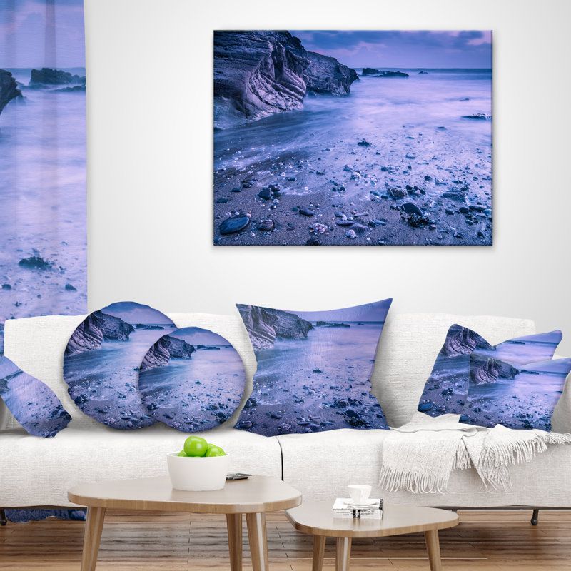 Coussin lombaire de mer de mer au coucher de soleil