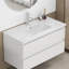 Lavabo de salle de bain en céramique blanche de 36 pouces, convient à un meuble-lavabo de 36 pouces, trou de robinet pré-percé, design minimaliste moderne, durable et facile à nettoyer
