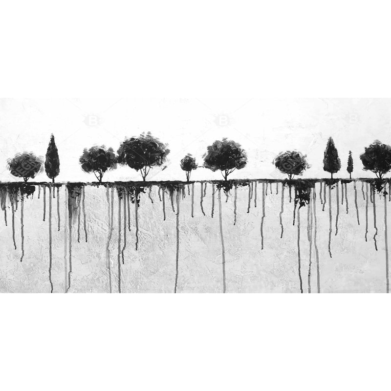 Ink bleeding trees - 15.75"x31.50" Desk mat