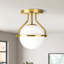 Plafonnier semi-encastré en verre 1 lumière-1251592976