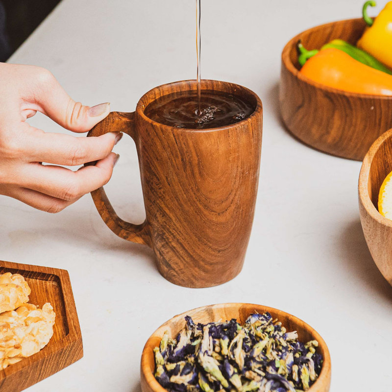 Tasse à café en bois de teck, 2