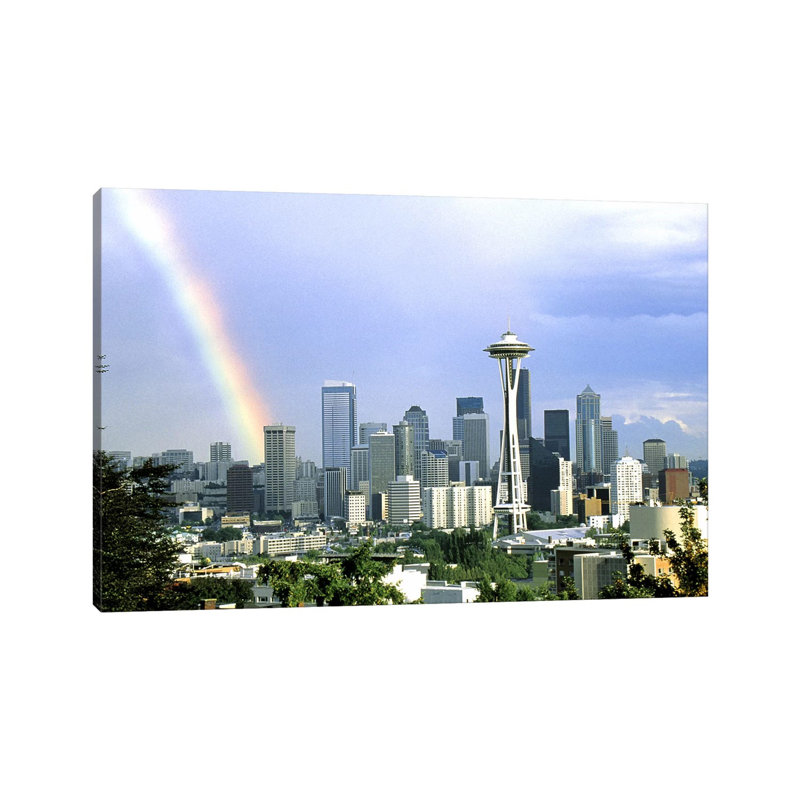 Rainbow Seattle WA - Wrapped Canvas Print, 20.32 cm H x 30.48 cm W