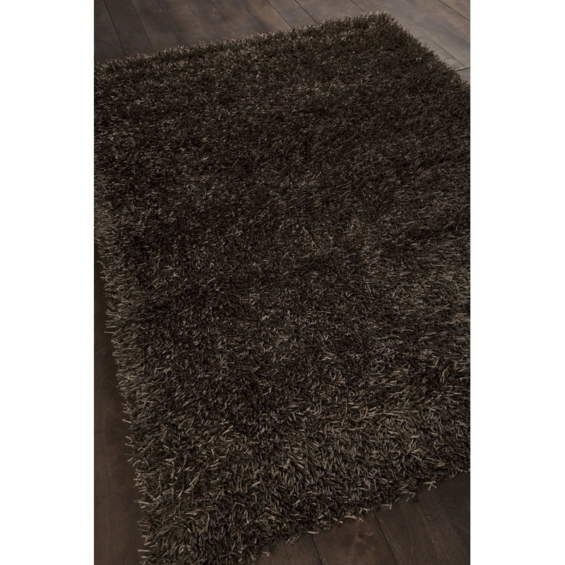 Zara Hand Loomed Modern Area Rug in Brown, Rectangle 4' x 6'