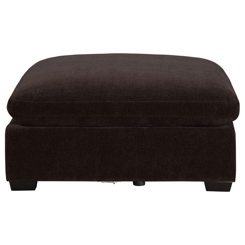 Repose-pieds rectangulaire rembourré chocolat noir Trayce, Brun