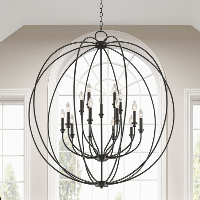 Lustre 15 lumières façon bougie Remer, Bronze