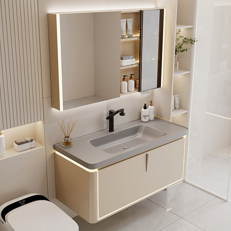 Light luxury cream style bathroom cabinet