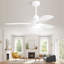 Ventilateur de plafond en bois massif 48 pouces avec moteur à courant continu réversible à intensité variable 6 vitesses-1606583281-1582193334