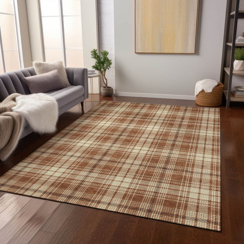 Paprika Rectangular Synthetic Flat Woven Washable Rug 2'6" x 3'10"