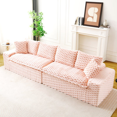 Canapé de luxe luxueux en velours tortue rose - disposable en une rangée, côte à côte ou face à face, mobilier de salon élégant pour une décoration intérieure confortable