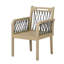 Ensembles de salle à manger d'extérieur, chaises en bois d'acacia et corde, salle à manger familiale moderne et rustique