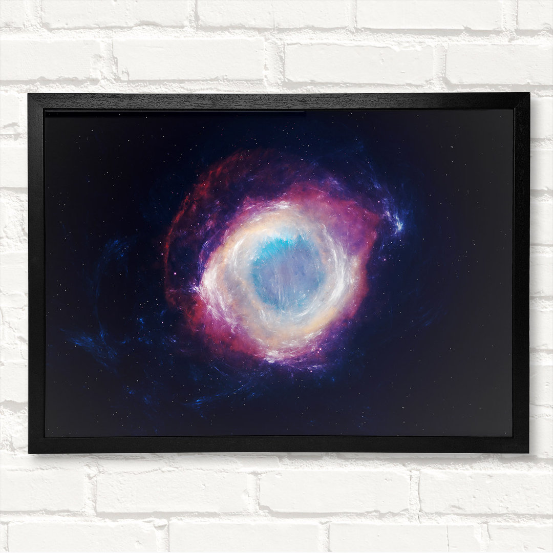 Eye of the Galaxy - Geschlossener Eckrahmen Kunstdruck auf Holz