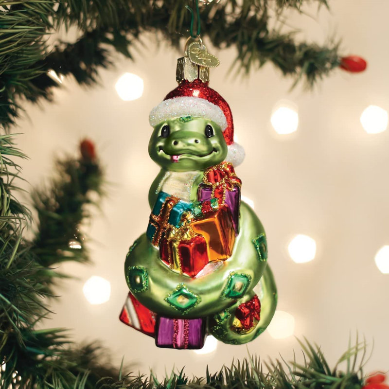 Old World Christmas Blown Glass Ornament for Christmas Tree, Santa Snake