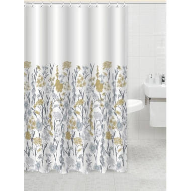 Princess Poly Shower Curtain W/ Metal Hooks-Floral - Wayfair Canada