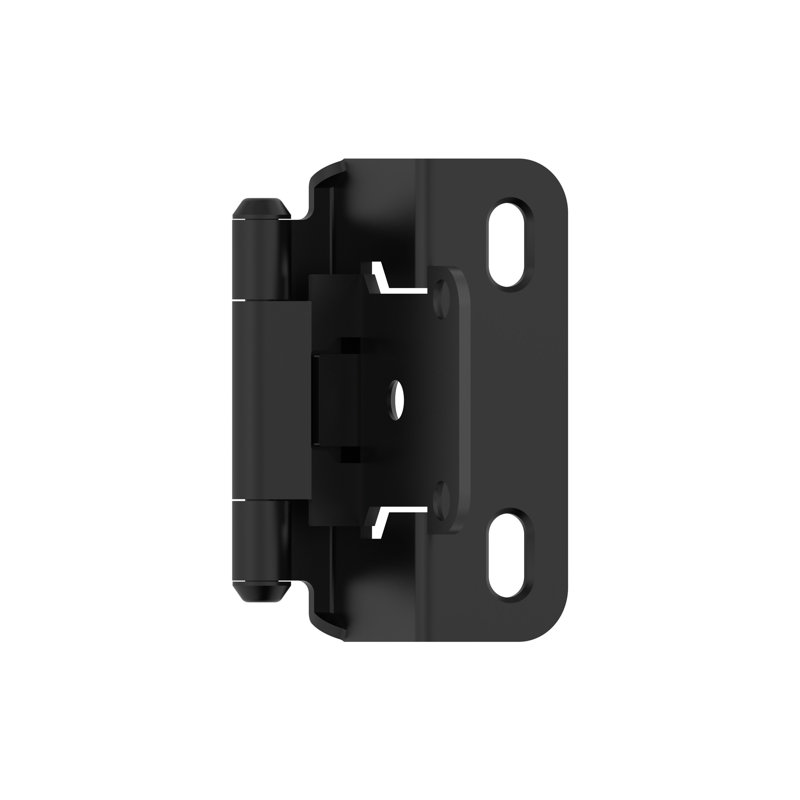Charnière d'armoire noire à fermeture automatique 1/2 po (13 mm) 1/2 po (1 paire) - 1 paire, Noir mat