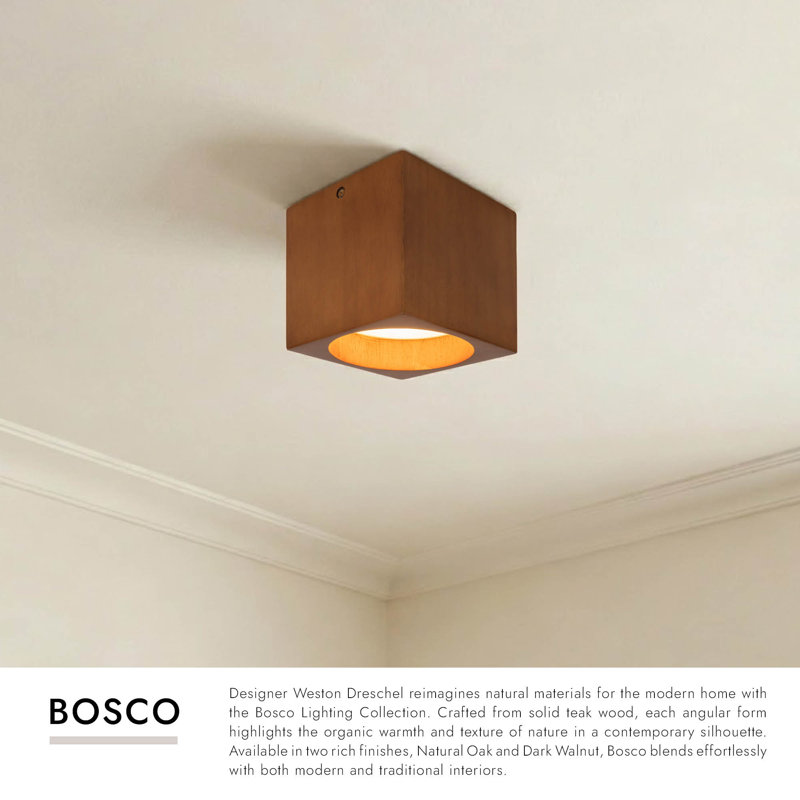 Rozek 1 - Light LED Semi Flush Mount, Natural Oak