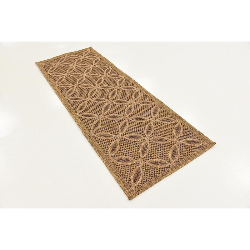 Outdoor Veranda Area Rug Chestnut Color, Runner 2'2" x 6'