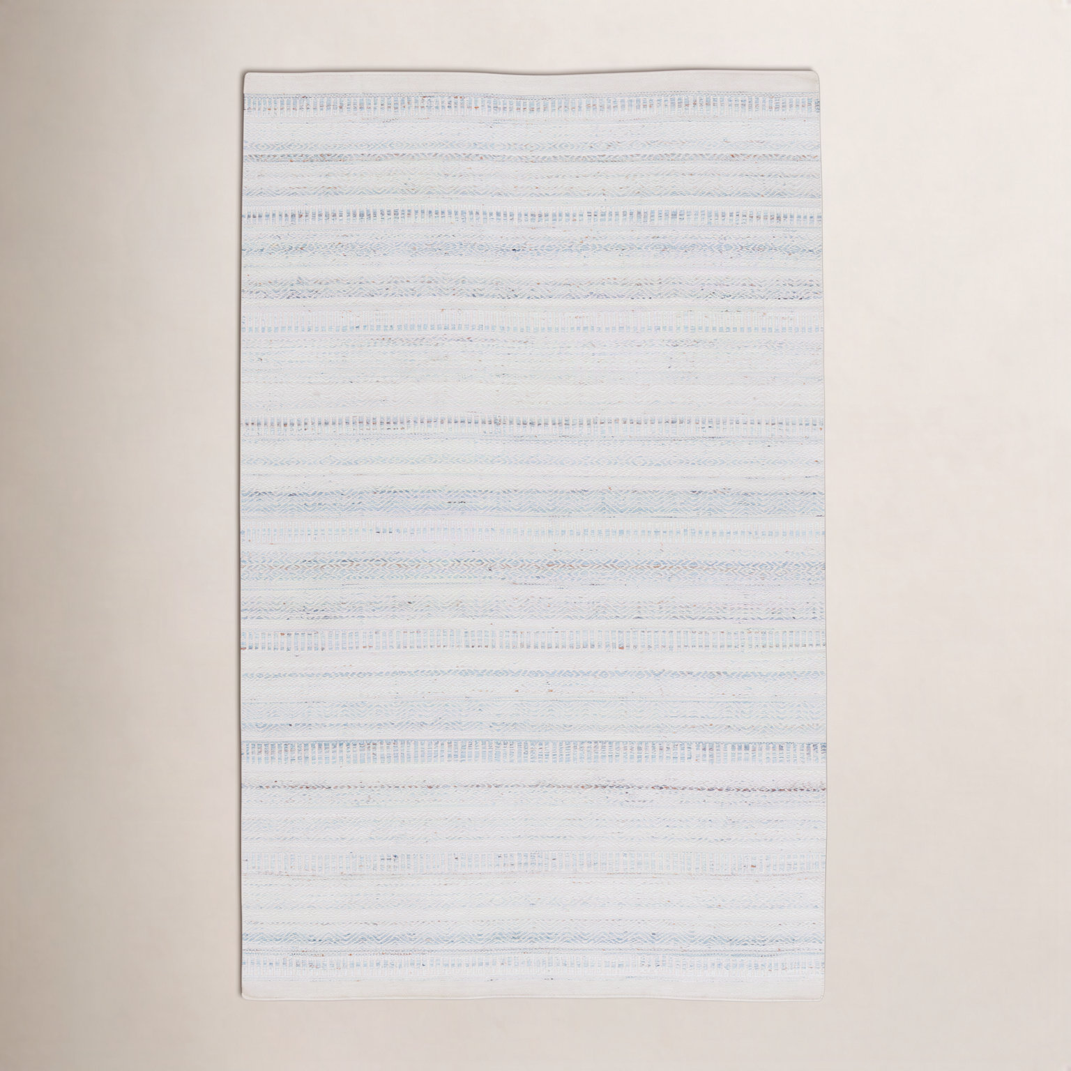 Finian Light Blue Ivory Hand-Woven Outdoor Rug, Rectangle 5' x 8'