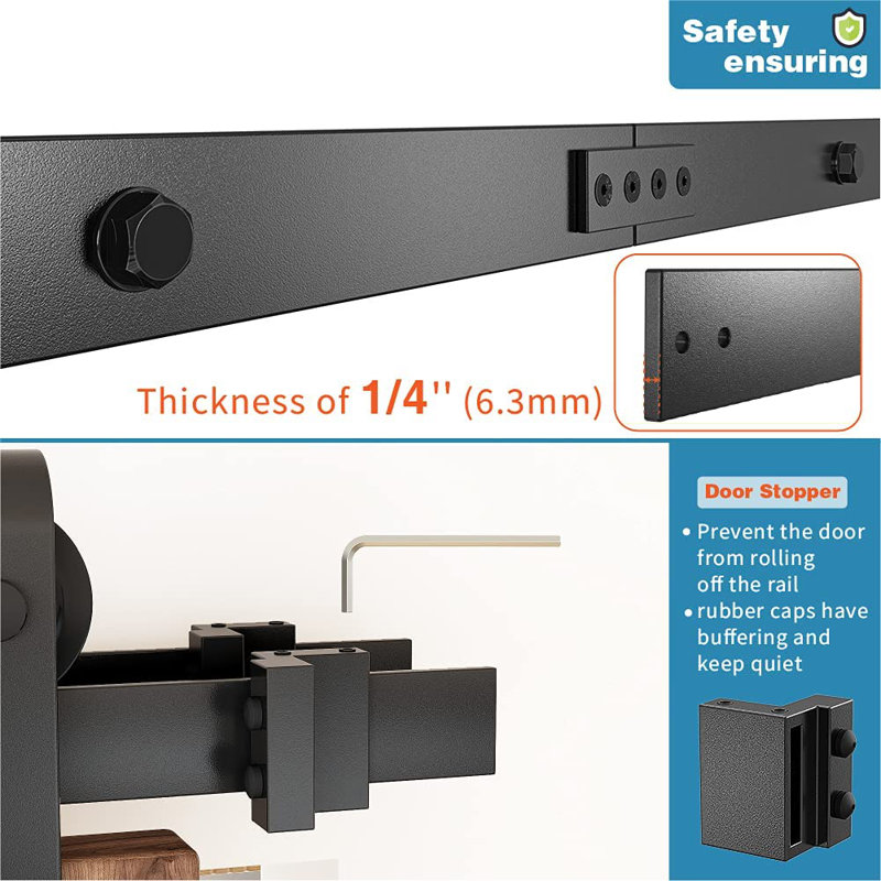 Black Double Bypass Sliding Barn Door Hardware Kit