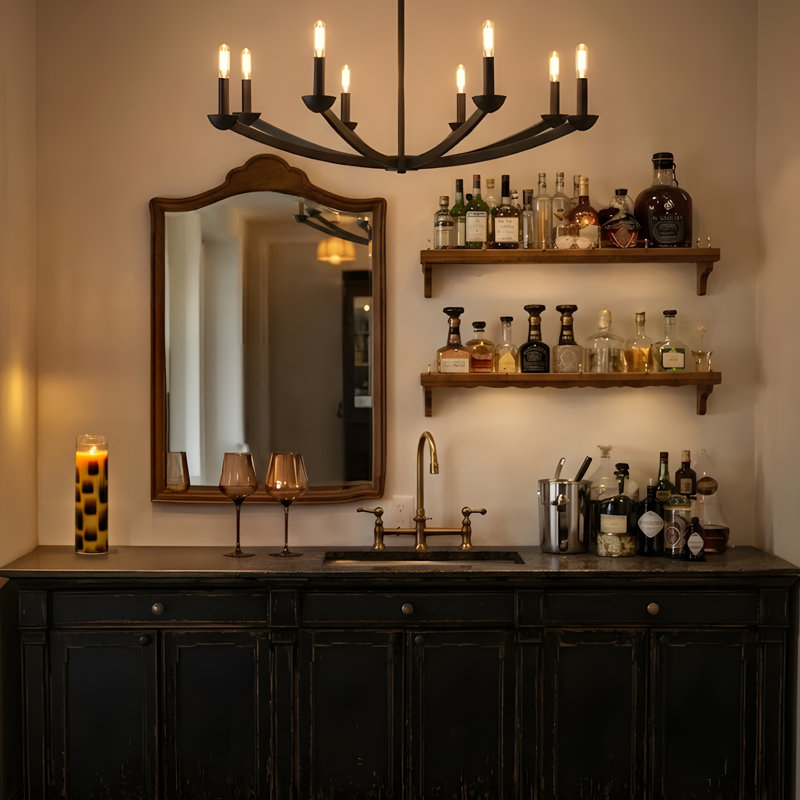 Goldie Chandelier - 8-Light - Lacquered Burnished Brass, Lacquered Burnished Brass