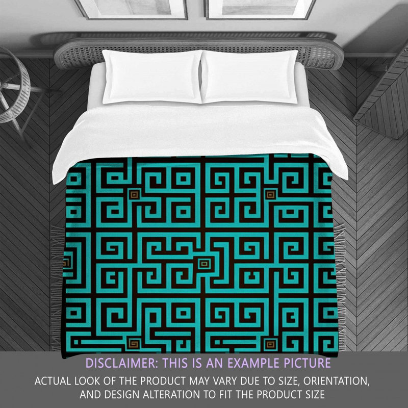 Polyester Comforter, Twin Comforter, Brown/Green/Black Geometric