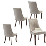 Modern Simplicity Linen Upholstered Dining Chairs Set of 4