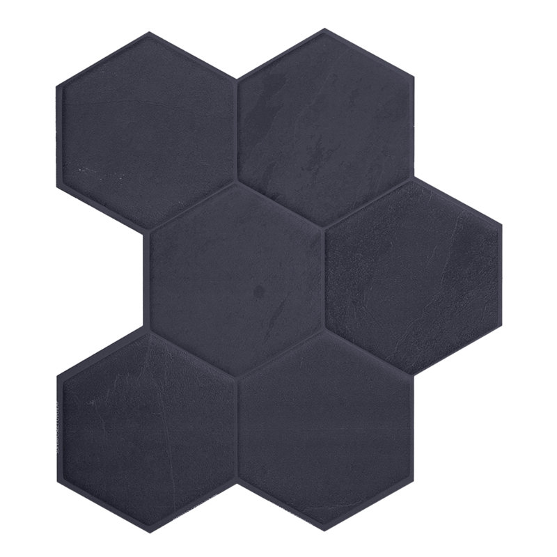 Carrelage à peler et coller en gel Hexa 10 po x 11 po, Anthracite mat