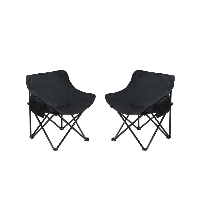 2PCS Outdoor Camping Chairs Folding/Portable, Carry Bag ,Black