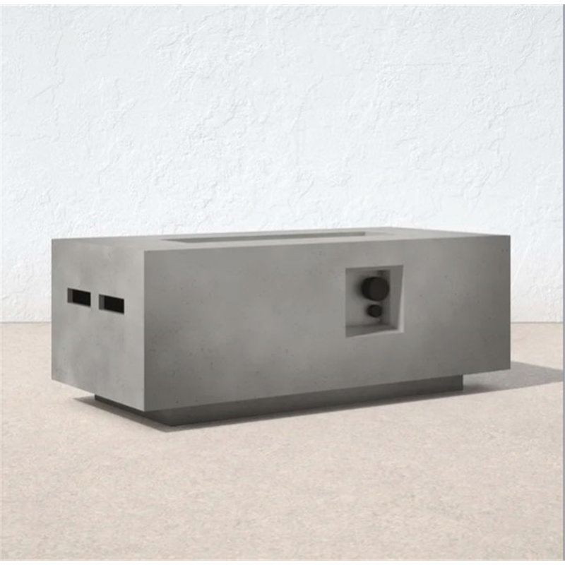 Concrete Propane Outdoor Fire Pit Table, Gray