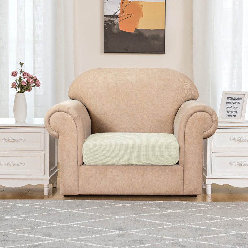 Housse extensible pour fauteuil à coussins carrés / rectangulaires extensible, Orange