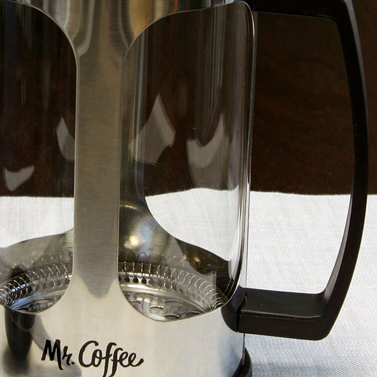 Mr. Coffee Daily Brew Coffee Press, Silver/Clear, 1.2 QT
