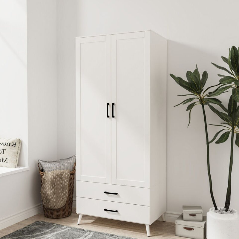 Bosse Solid Wood Wardrobe, White