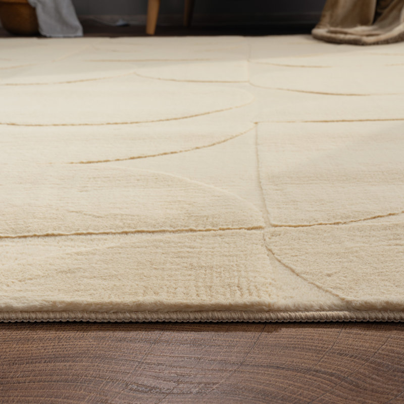 Lelystad Geometric Area Rug, Beige, Rectangle 80cm x 150cm