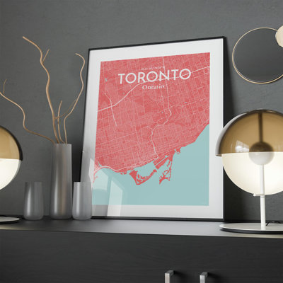 Toronto City Map In Maritime - No Frame Print