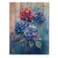 Hydrangées bleues et rouges dans un style graffiti, Hortensia II - Art mural en bois d'hortensias - sur bois de pin naturel-607743739