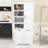 Stylish Bathroom Storage Cabinet with Tilt-Out Laundry Hampers, Adjustable Shelves and Anti-Tipping-46968223